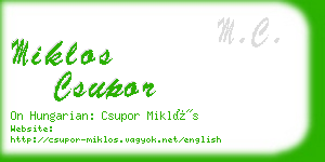 miklos csupor business card